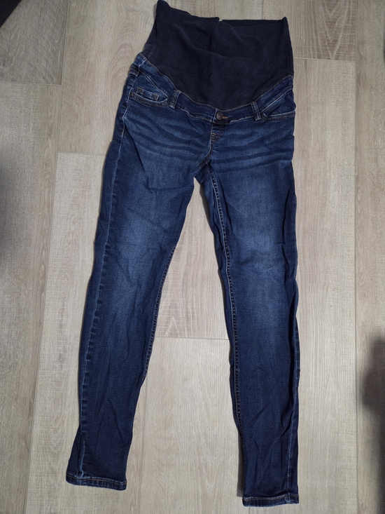 Thyme Maternity Denim - Thyme Maternity Reg Fit Jeans- Dark Blue Over-Bump Panel SM